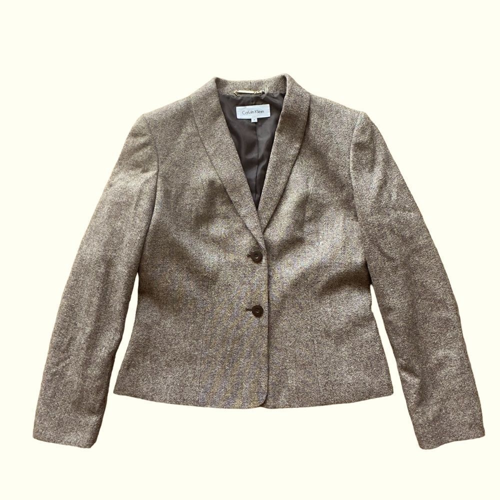 Calvin Klein Wool Blend Two-Button Blazer Size 8 NWOT